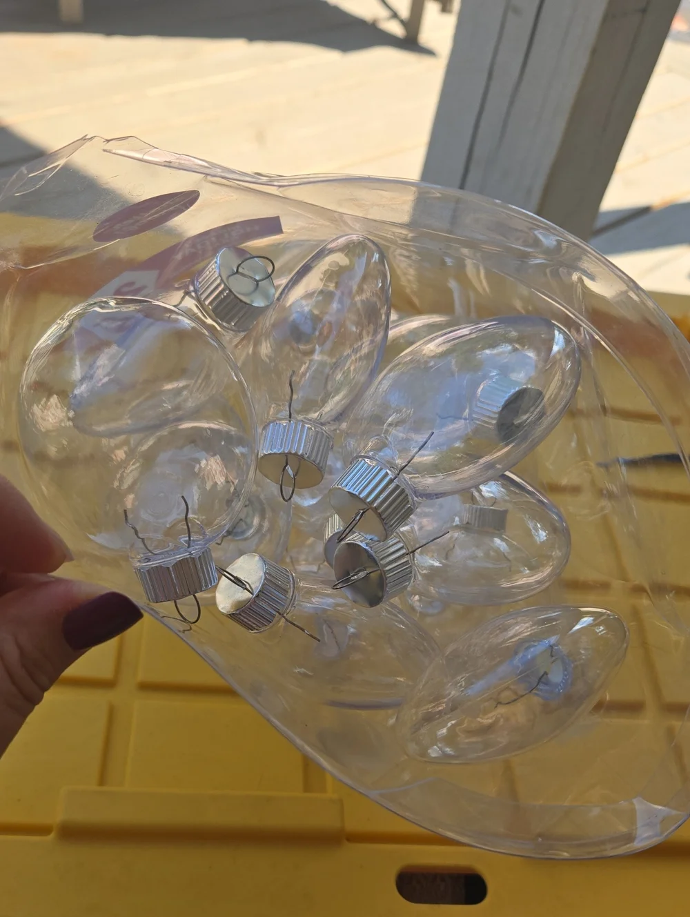21 Clear Plastic Ornament Bulbs